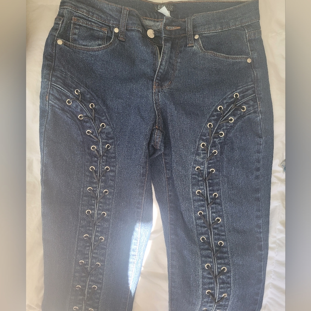 Lace up jeans